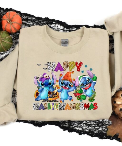 Halloween Thanksgiving Christmas Stitch Shirt