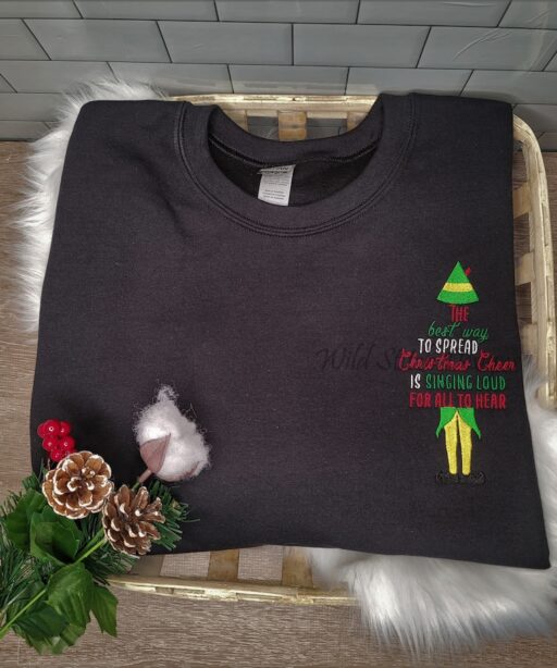 Embroidered Elf Christmas Shirt