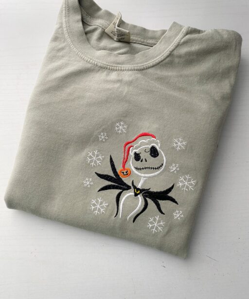 Santa Jack Skellington Embroidered Shirt