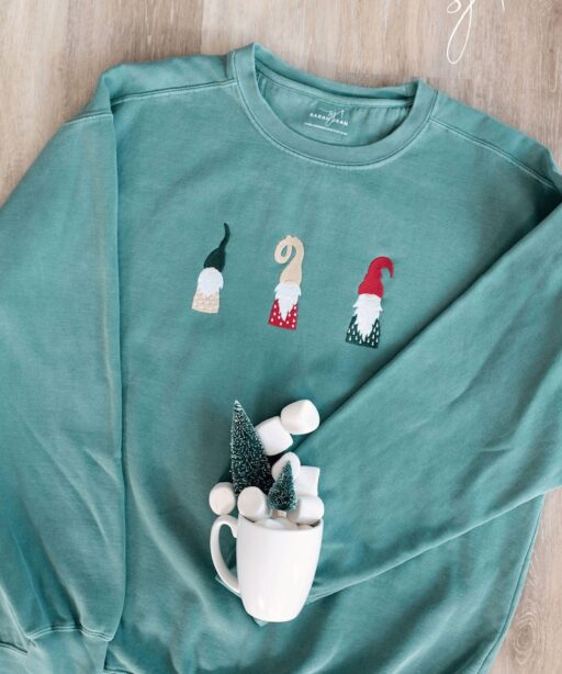 Christmas Gnomes Embroidered Shirt