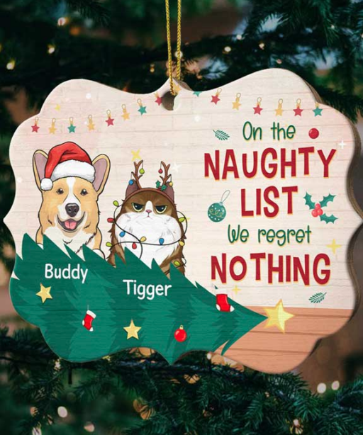Personalized Christmas Dog & Cat Ornament
