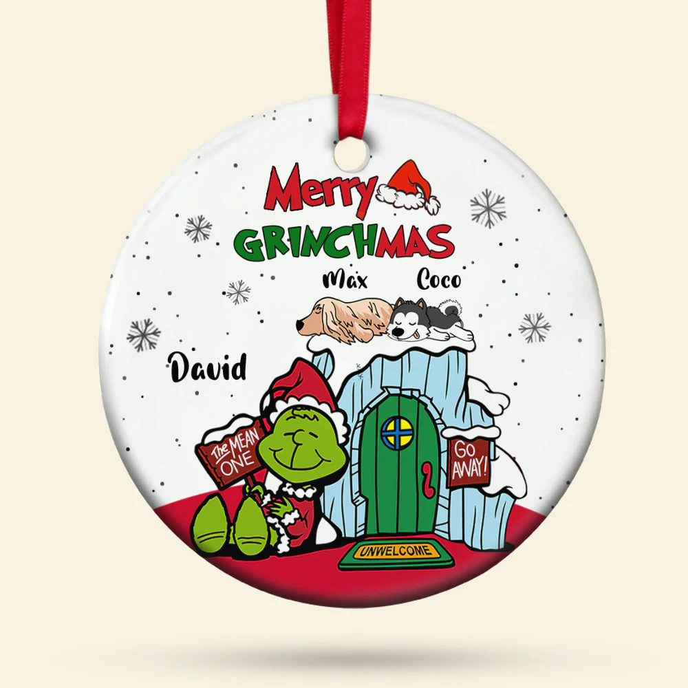 Grinch Christmas Ceramic Ornament