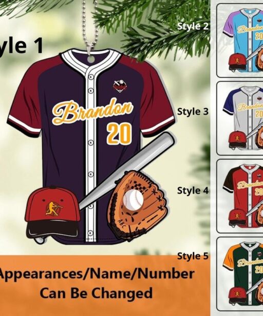 Personalized Baseball Player Clothing Ornament