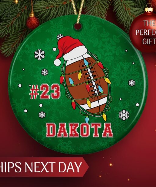 Personalized Football Player Ornament Gift