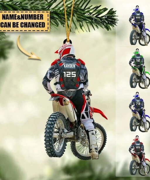 Personalized Motocross Racer Ornament