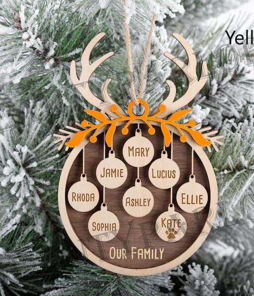 2023 Wooden Family Christmas Ornament