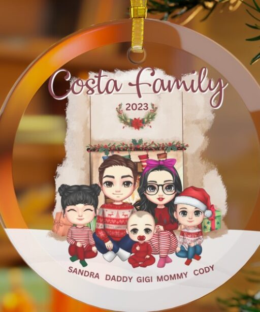 Personalized Family with Children Ornament 4