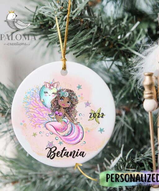 Personalized Mermaid Ornaments for Girl