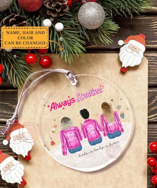 Personalized Always Besties Acrylic Ornament