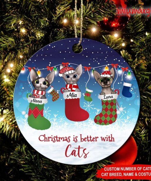 Christmas Is Better With Sphynx Cat Christmas Ornament