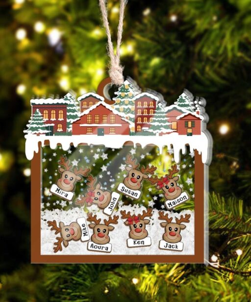 Personalized Family Christmas 4D Shake Ornament
