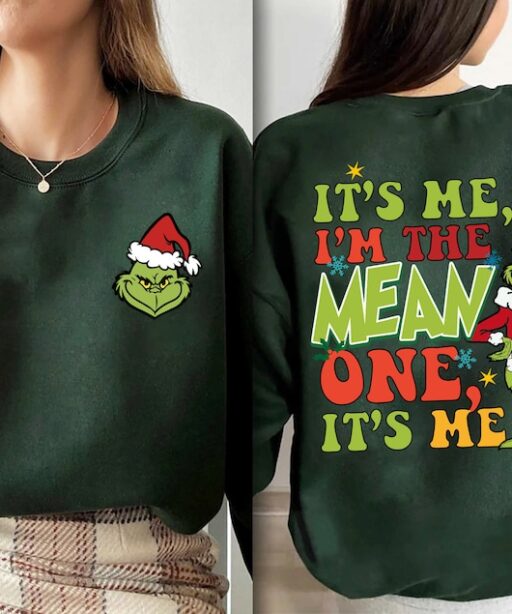 Funny Grinch It's Me Hi I'm The Mean One It's Me Shirt