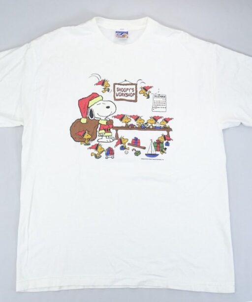 Snoopy Holiday Charlie Brown Blue Santa Woods Shirt