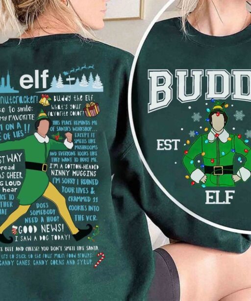 Buddy The Elf Portrait Vintage Quotes Christmas Light shirt