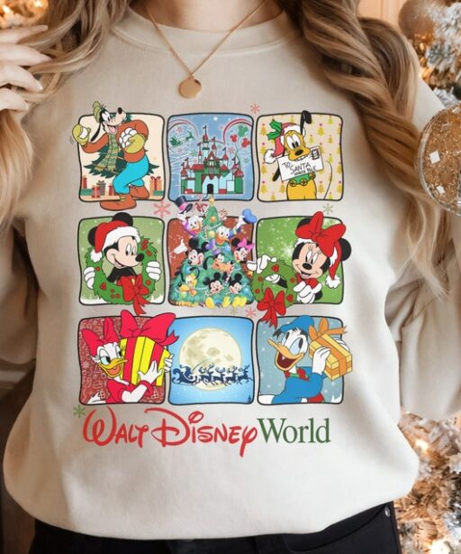 Santa Mickey And Friends Walt Disney World Christmas Light Shirt