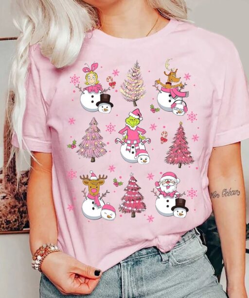 Pink Merry Grinchmas Shirt