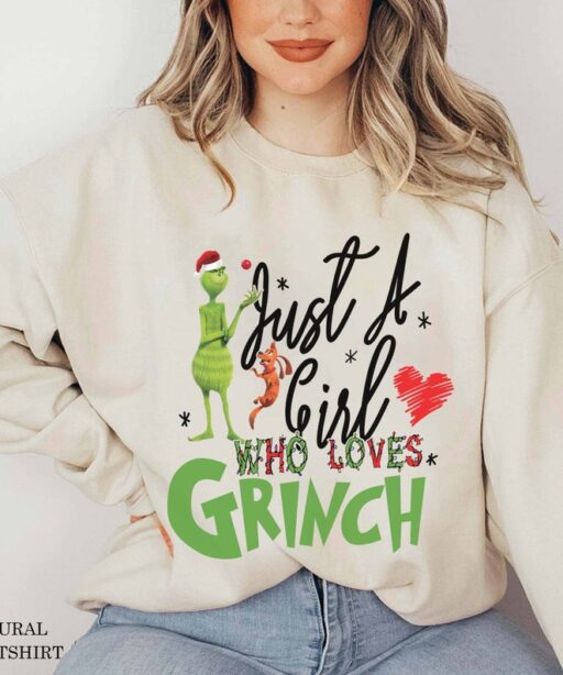 Just A Girl Who Love Grinch Christmas Shirt