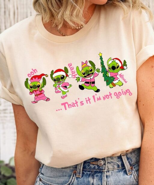 Pink Stitch Grinchmas Shirt