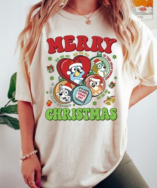 Bluey and Bingo Family Merry Christmas 2023 Shirt