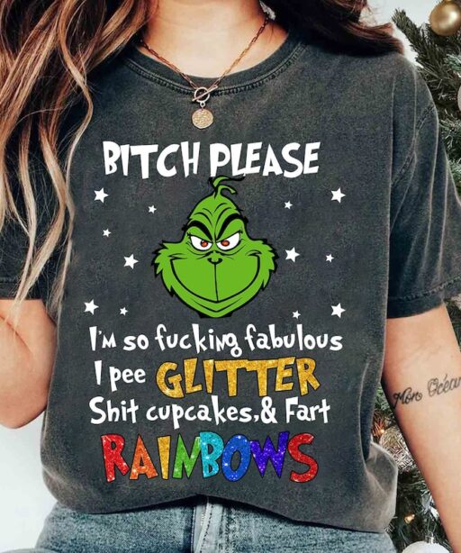 Funny I Pee Glitter Grinchmas Shirt