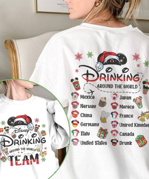 Two-sided Drinking Around The World Shirt