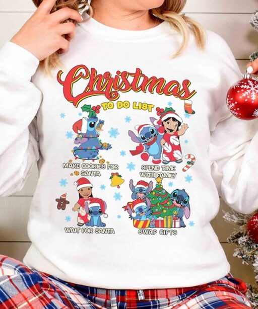 Christmas Lillo Stittch To Do List Shirt