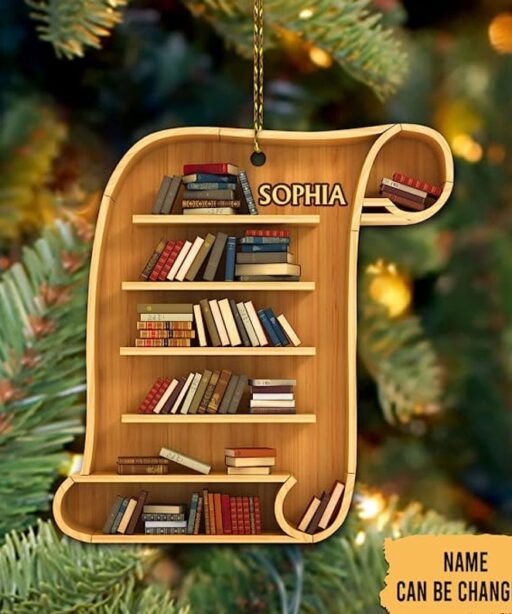 Personalized Librarian Book Christmas Ornament