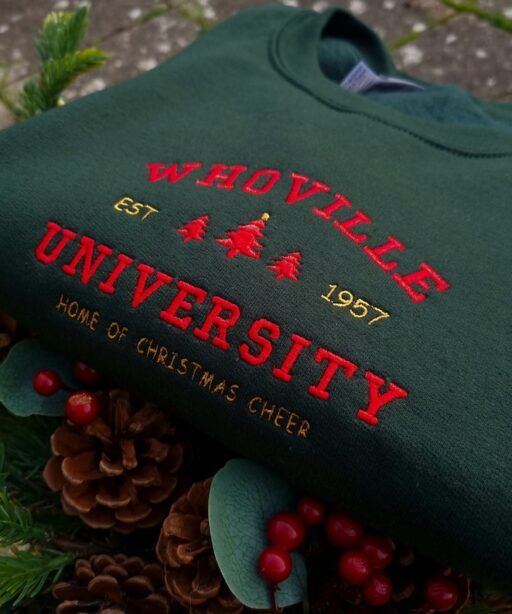 Christmas Whoville University Embroidered Shirt