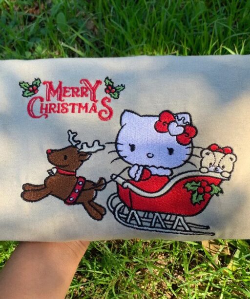 Hello Kitty Christmas Embroidered Shirt