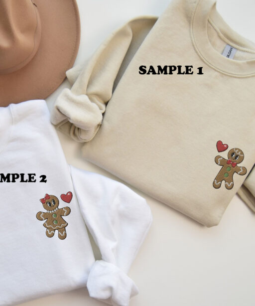 Embroidered Couples Gingerbread Shirt