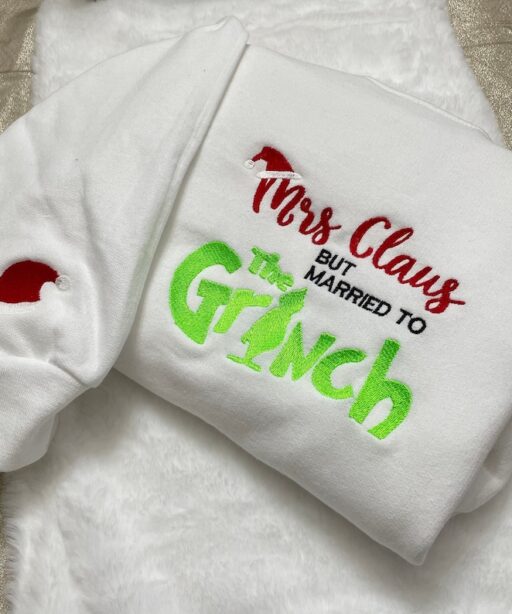 Christmas Grinch Embroidered Sweatshirt