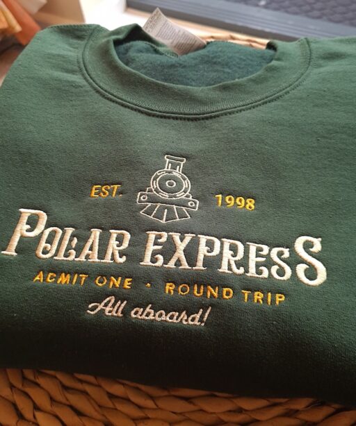 Polar Express Christmas Embroidered Shirt