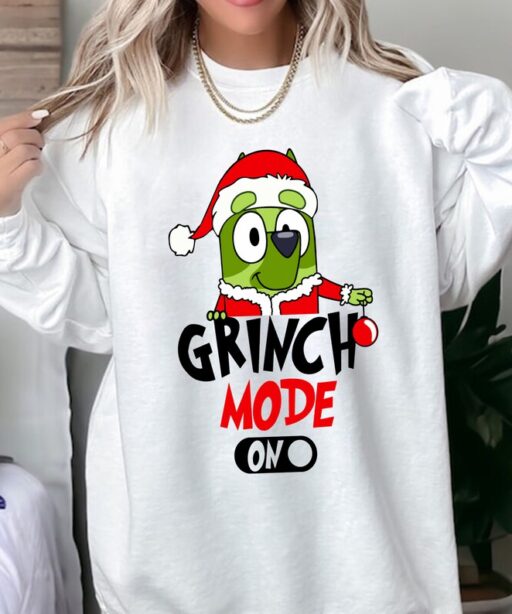 Bluey Grinch Mode On Shirt