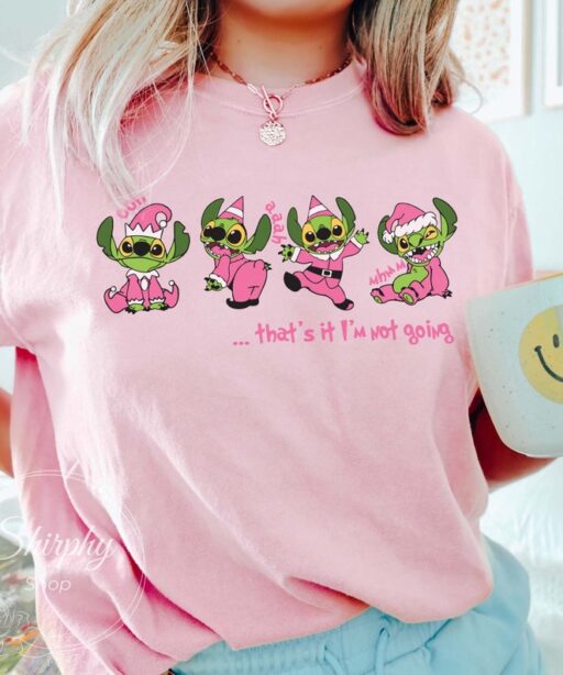 Stitch Pink That's It I'm Not Going Christmas Shirt