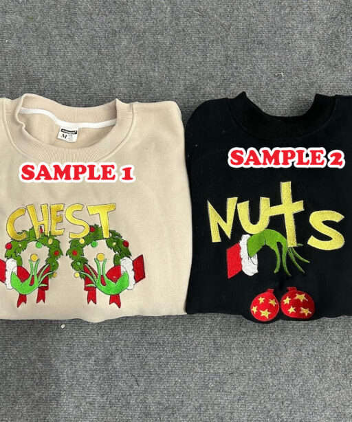 Embroidered Chest Nuts Couples Matching Shirt
