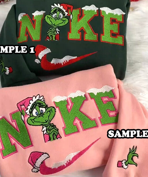 Matching Grinch Embroidered Shirt