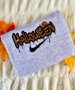 Nike Pumkin Halloween Embroidered Shirt