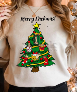 Merry Dickmas, Christmas Tree Sweatshirt
