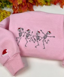 Dancing Skeleton Christmas Embroidered Sweatshirt