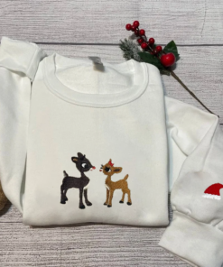 Christmas Rudolph and Clarice Embroidered Sweatshirt