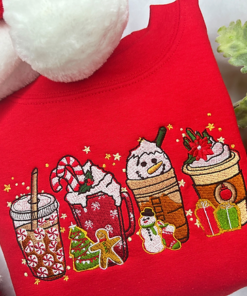 Christmas Coffee Embroidered Sweatshirt