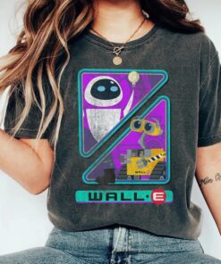 Retro Disney Pixar Wall-E Triangles And Eve Graphic T-Shirt