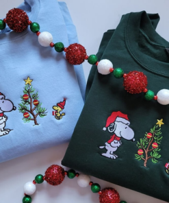 Christmas Snoopy Embroidered Shirt