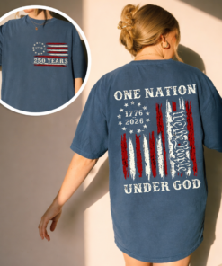 One Nation Under God Shirt, 250 Years American Anniversary 250th Independence Day, Patriotic Military Tee, 1776 2026 Shirt