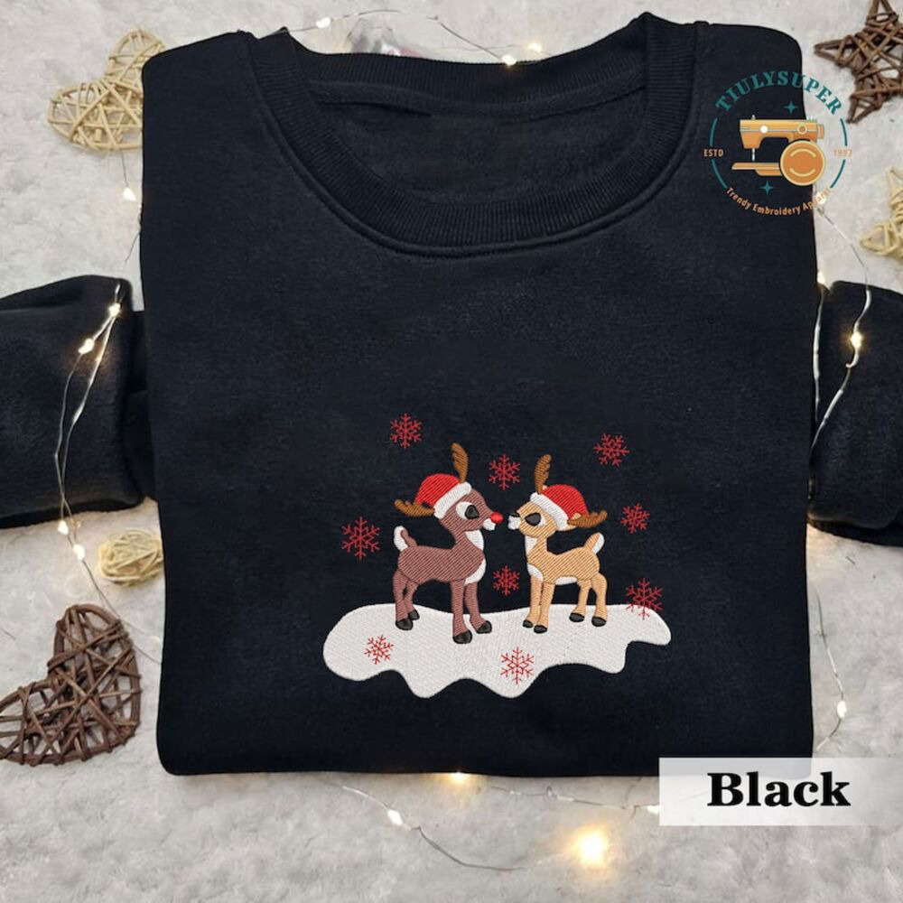 Christmas Rudolph and Clarice Embroidered Sweatshirt, Christmas ...