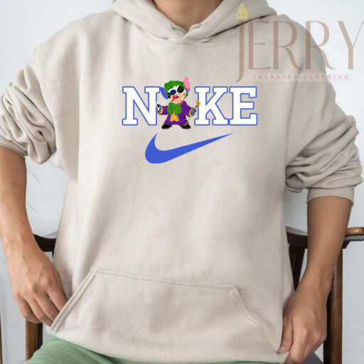 Personalized Joker Stitch Nike Embroidered Sweatshirt, Best Halloween Gift For Couple