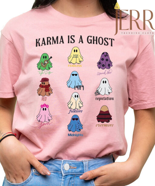 Cheap Karma Is A Ghost Taylor Swift Eras Tour T Shirt, Best Gifts For Swifties 2