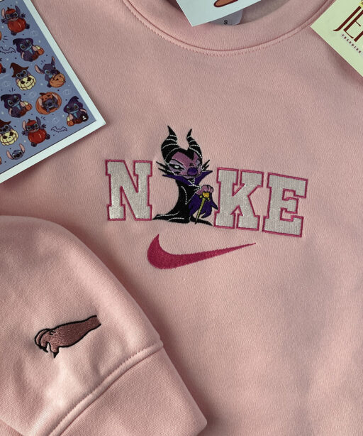 Cheap Maleficent Angel Nike Embroidered Sweatshirt, Perfect Couple Gift For Halloween 3