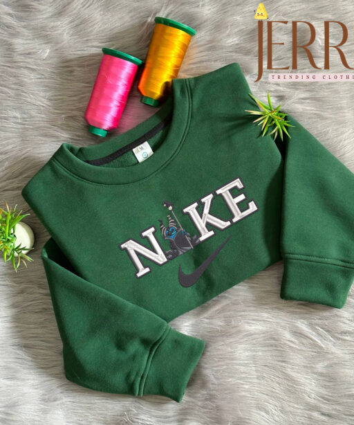 Personalized Maleficent Stitch Nike Embroidered Sweatshirt, Perfect Couple  Gift For Halloween – Jerry Clothing