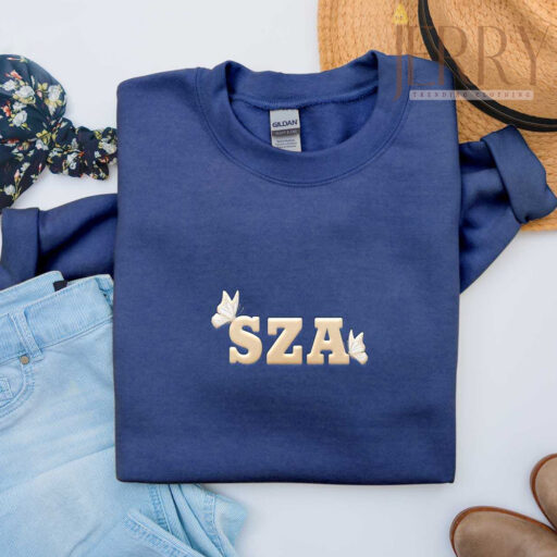 Cheap Butterfly SZA Embroidered Shirt, SZA SOS Tour Merchandise Gift for Fans